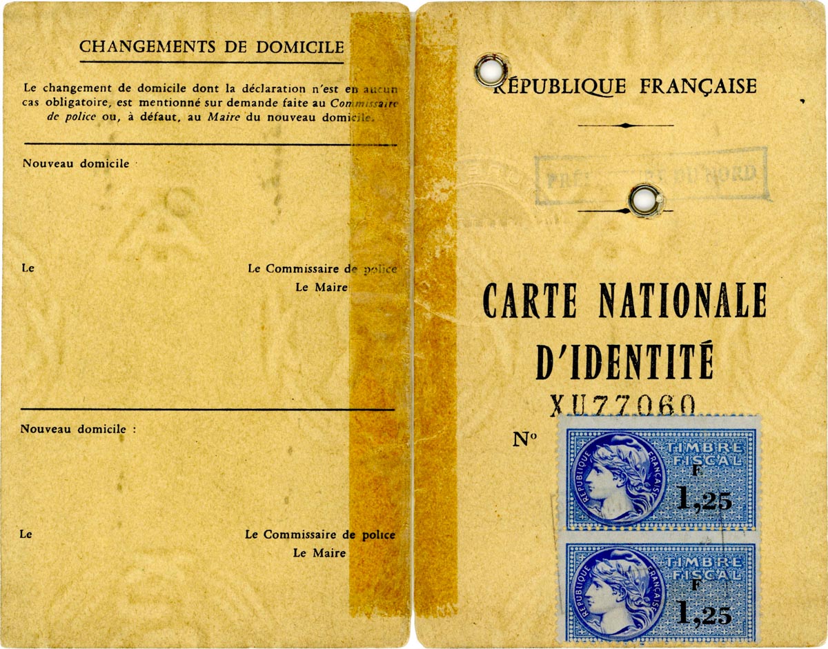 Carte d'identité de Léontine Lebrun, 1967. Archives municipales de Quesnoy-sur-Deûle - 1QSD_Z309