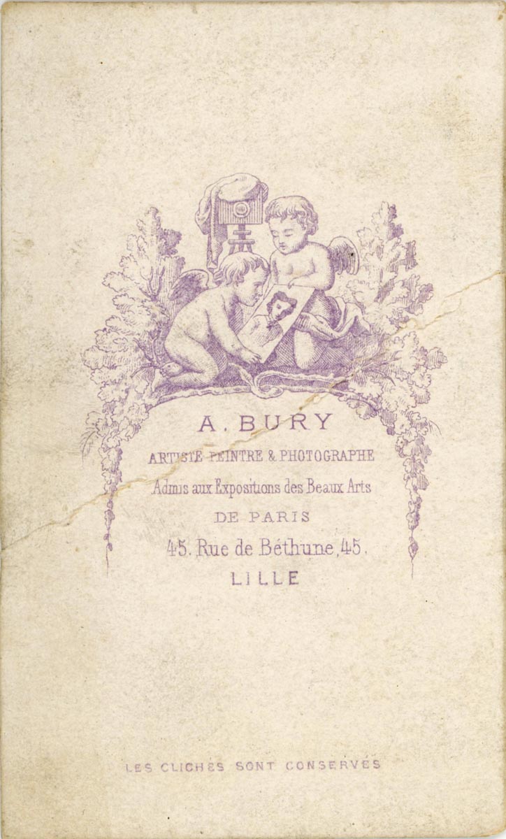 Portrait carte-de-visite d’Auguste Pollet (supposé), maire de Pérenchies, studio Armand Bury, 1861-1881. Archives municipales de Pérenchies - 2PER_D30